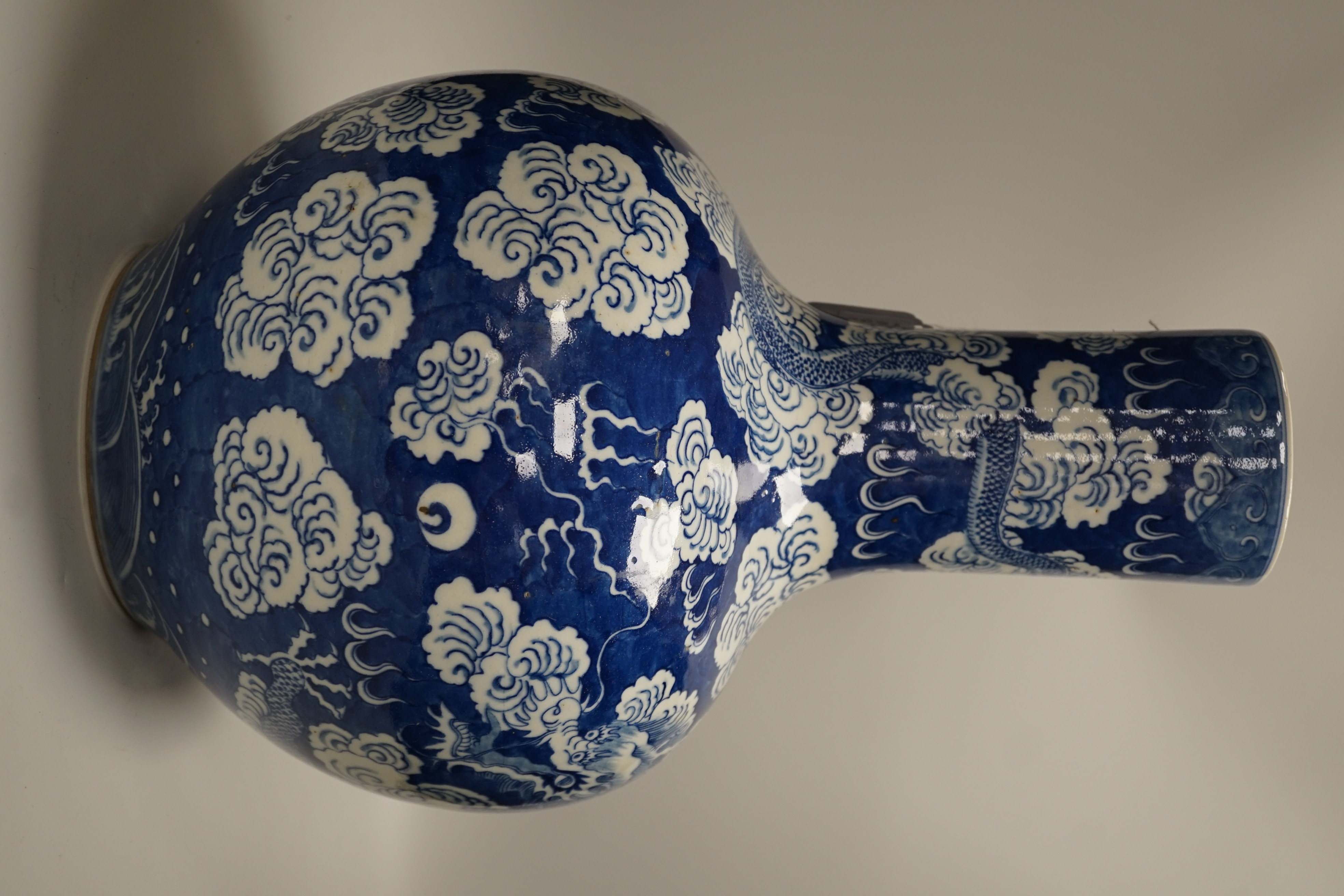 A large Chinese blue and white 'dragon' vase, 45cm